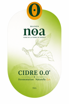 Preview: Etikett Cidre désalcoolisé Maison NOA – Französischer alkoholfreier Apfelwein mit traditionellem Design